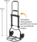 Packaway Professionele Steekwagen 75KG – Opvouwbare Transportkar voor verhuizen en dozen – Zwart — afbeelding 2