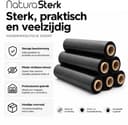 NaturaSterk Handwikkelfolie Zwart – 50 cm x 186 m – 20 micron – Zwarte Palletfolie / Stretchfolie – 6 Rollen — afbeelding 3