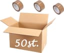 Verhuisdoos 50 stuks EXTRA GROOT Karton 800 x 400 x 600 mm 1 ROL PLAKBAND 100m Kartonnen dubbele Golf Bruin Verhuisdozen 80 x 40 x 60 cm opbergdoos STEVIG 5-laags karton 660g/m2 192 L — afbeelding 1