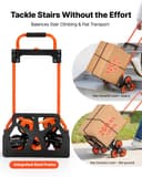 Steekwagen Traploper - Opvouwbare Trapklimwagen - Draagvermogen 54 kg - Telescopische Handgreep - 6 Wielen - 2 Spanbanden — afbeelding 4