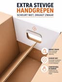 Verhuisdozen - 50 stuks - 54 liter - 40 kilo laadvermogen - Dubbelgolf karton - Geen tape nodig - Extra stevige handvatten - Duurzaam - FSC — afbeelding 4