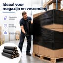 NaturaSterk Handwikkelfolie Zwart – 50 cm x 186 m – 20 micron – Zwarte Palletfolie / Stretchfolie – 6 Rollen — afbeelding 6