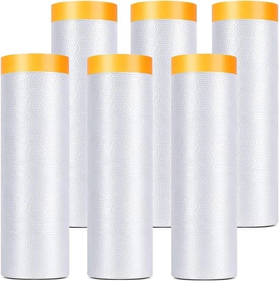 Afdekfolie met tape 2x20 m — 6 stuks