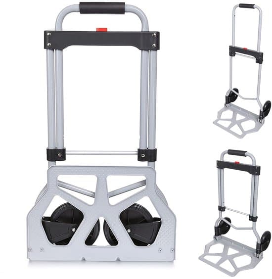 Opvouwbare steekwagen - 110 kg belastbaarheid - Aluminium - Zilver Grijs