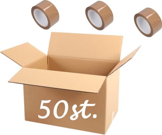 Verhuisdoos 50 stuks EXTRA GROOT Karton 800 x 400 x 600 mm 1 ROL PLAKBAND 100m Kartonnen dubbele Golf Bruin Verhuisdozen 80 x 40 x 60 cm opbergdoos STEVIG 5-laags karton 660g/m2 192 L