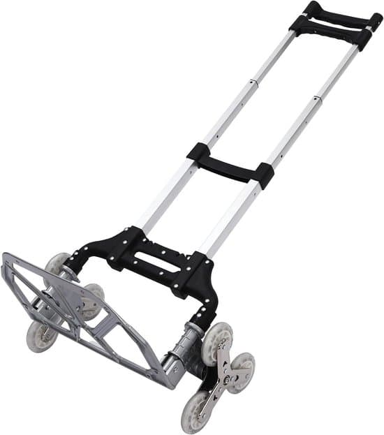 Inklapbare trapsteekwagen 75 kg — zilver/zwart