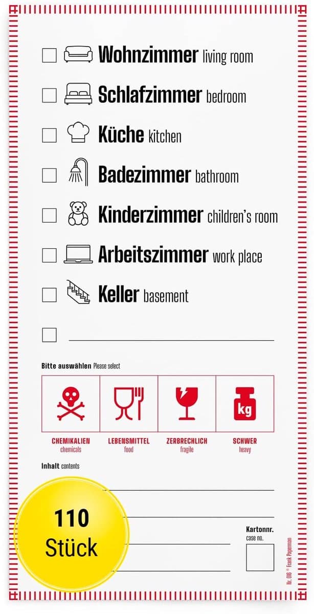 Verhuisstickers — etiketten